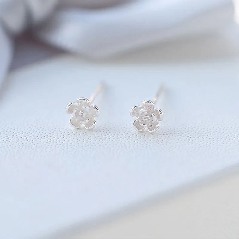 Women Zircon Flower Stud Earrings